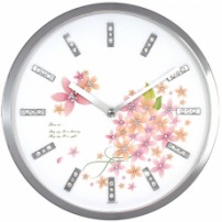 JS 3089 큐빅 크롬 무소음벽시계